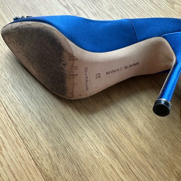 Manolo Blahnik 115 Satin Hangisi (Blue) - Picture 3 of 6